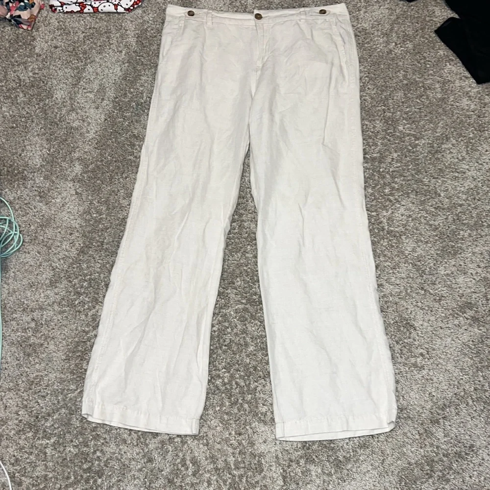 Banana Republic Linen Flowy Wide Leg Trouser Size 10